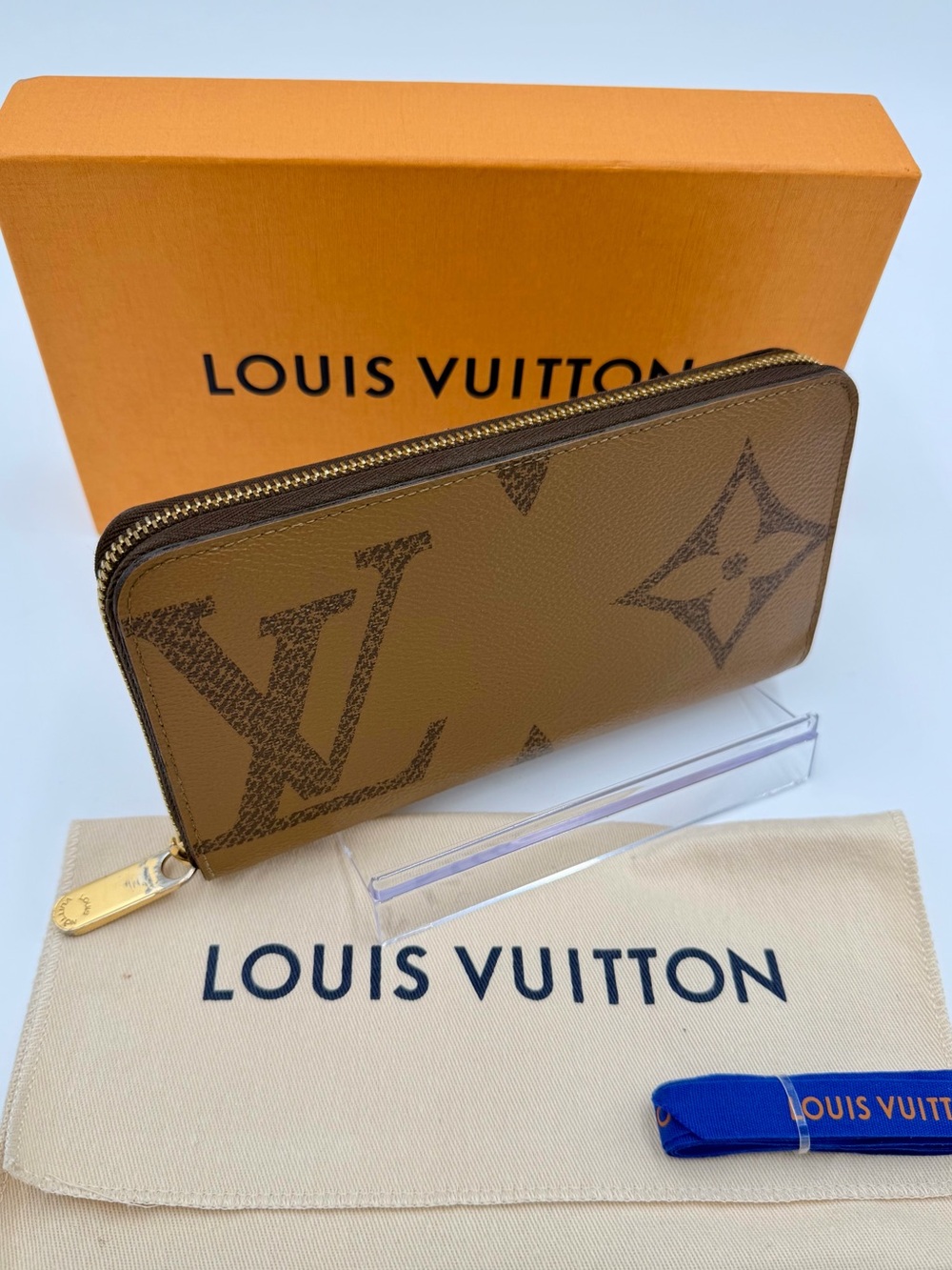 😍Louis Vuitton Giant Monogram Reverse Zippy Wallet FULL SET w/Box Dust Bag & COA